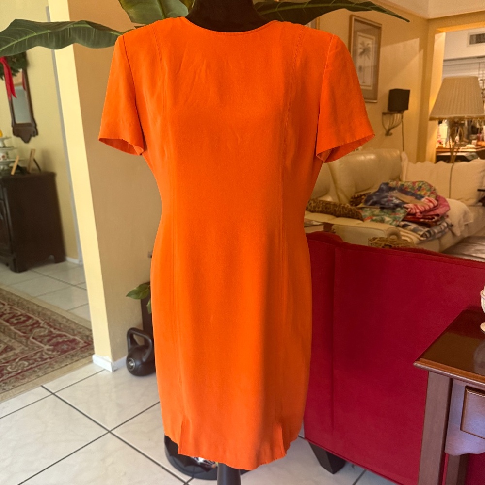 TALBOTS FITTED SILK SHEATH DRESS